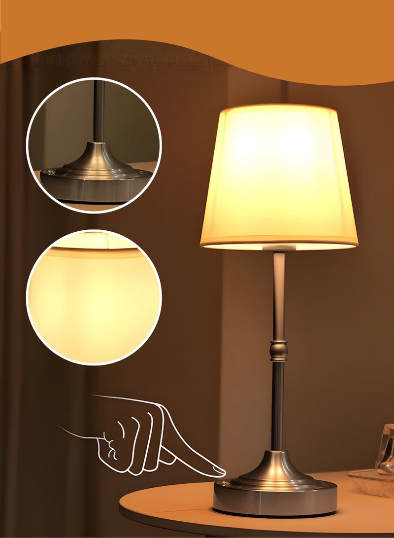 Touch Control Table Lamp with USB Charging – Modern Bedside Night Lamp for Bedroom, Living Room & Desk, Decorative Ambient Table Light - Image 1